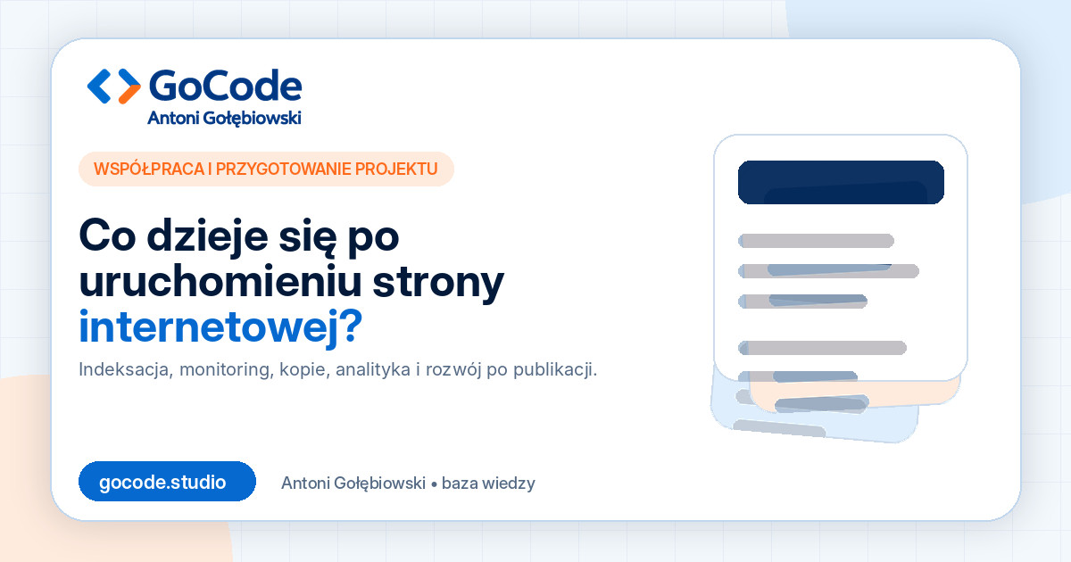 Co dzieje się po uruchomieniu strony internetowej?