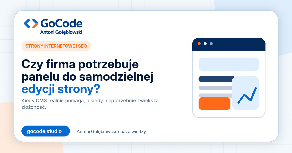 Czy firma potrzebuje panelu do samodzielnej edycji strony?