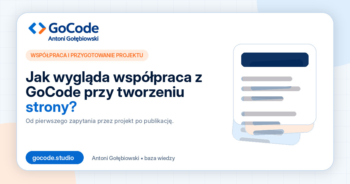 Jak wygląda współpraca z GoCode przy tworzeniu strony?